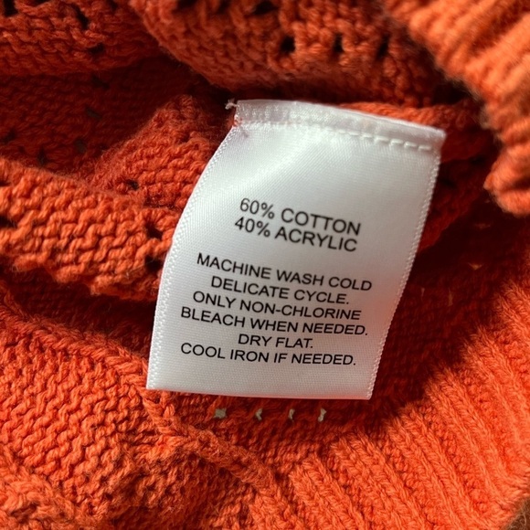 Calligraphie orange colored cardigan sweater  SIZE LARGE - Picture 6 of 6